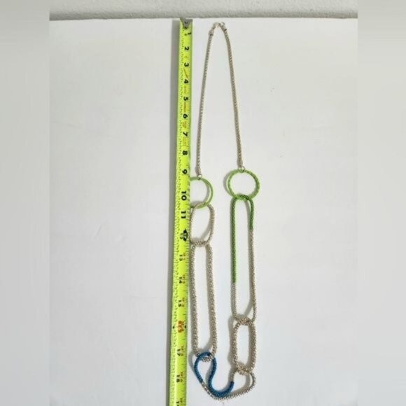 Geometric Shaped Rope Statement Necklace - Picture 4 of 6